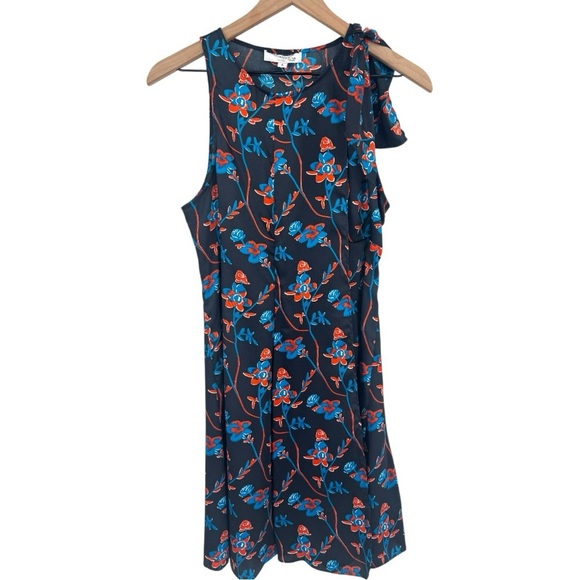 Thakoon Collective Floral Print Sleeveless A-Line  Shift Dress - Black - Size 6 - Picture 2 of 12